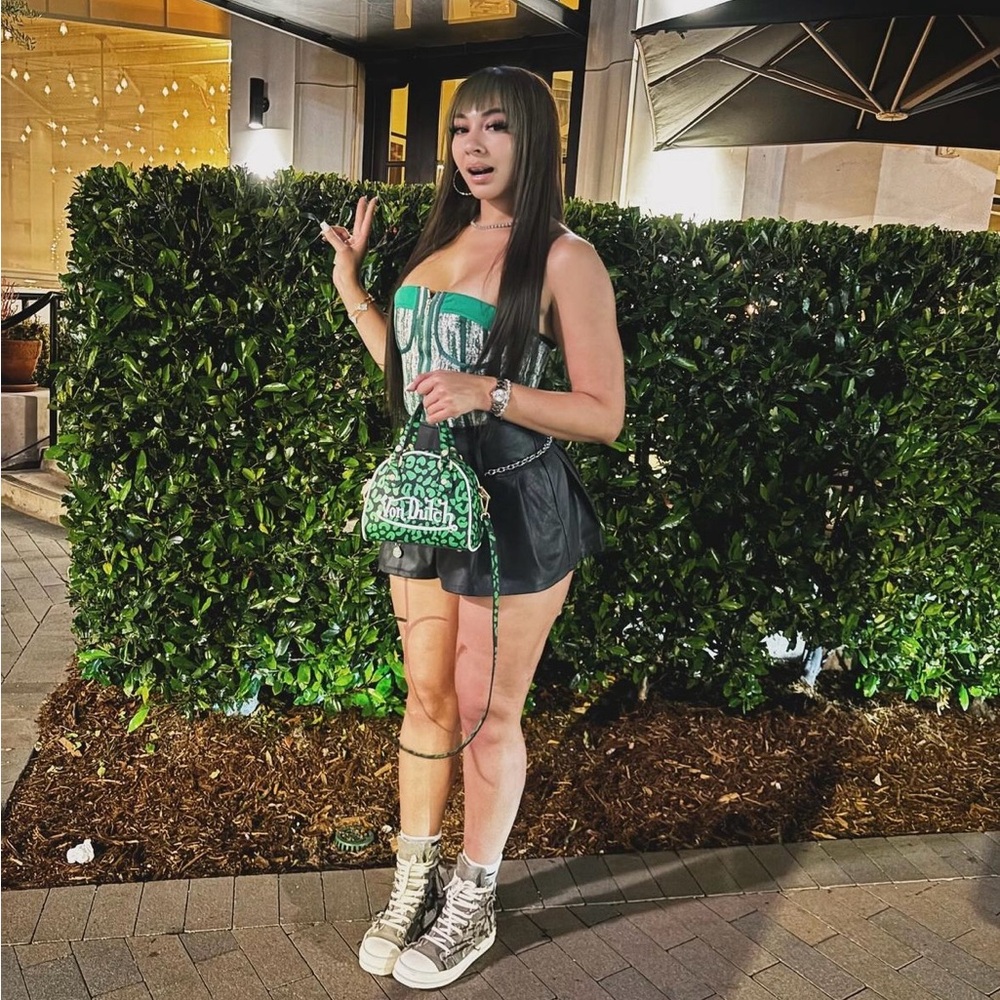 Von Dutch Lime Cheetah Bowling Bag